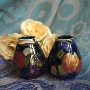 Blue Hand-Painted Ceramic Fruit Mini Vases